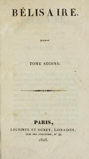 Cover of: Bélisaire by Stéphanie Félicité, comtesse de Genlis