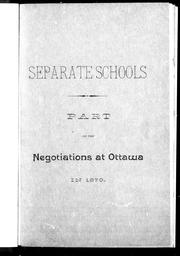 Cover of: Separate schools by Alexandre A. Taché