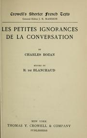 Cover of: Les petites ignorances de la conversation by Charles Rozan, Charles Rozan