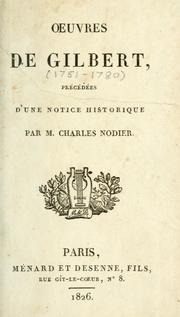 Cover of: Oeuvres de Gilbert