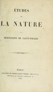 Cover of: Études de la nature