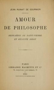 Cover of: Amour de philosophe: Bernardin de Saint-Pierre et Félicité Didot