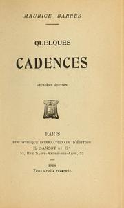 Quelques cadences by Maurice Barrès