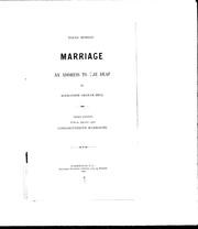 Cover of: Marriage by by Alexander Graham Bell