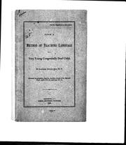 Cover of: Upon a method of teaching language to a very young congenitally deaf child by Alexander Graham Bell