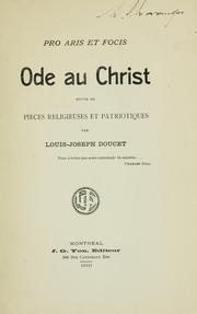 Cover of: Ode au Christ, suivie de pièces religieuses et patriotiques [poèmes]