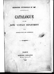 Catalogue of the Nova Scotian Department