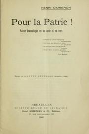 Cover of: Pour la patrie!  Scène dramatique en un acte et en vers.