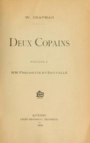Cover of: Deux copians: Réplique à MM. Fréchette et Sauvalle