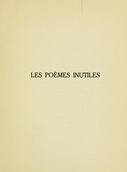 Cover of: Les poèmes inutiles.