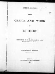 The office and work of elders