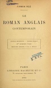 Cover of: Le roman anglais contemporain by Roz, Firmin