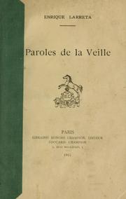 Cover of: Paroles de la veille.