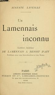 Cover of: Un Lamennais inconnu: lettres inédites de Lamennais à Benoit d'Azy, publiees avec une introd. et des notes.