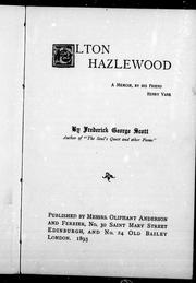 Cover of: Elton Hazlewood by by Frederick George Scott