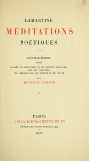 Cover of: Méditations poétiques. by Alphonse de Lamartine