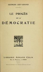 Cover of: Le procès de la démocratie.