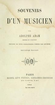 Cover of: Souvenirs d'un musicien by Adolphe Adam