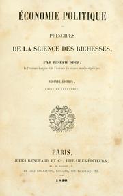 Cover of: Économie politique, ou, Principes de la science des richesses