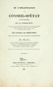 Cover of: De l'organisation du Conseil-d'État en cour judiciaire by Routhier