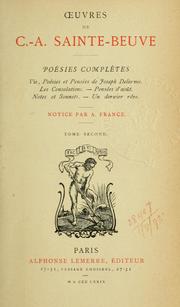 Cover of: Poésies complètes by Charles Augustin Sainte-Beuve
