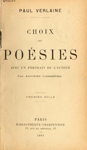 Cover of: Choix de poésies by Paul Verlaine