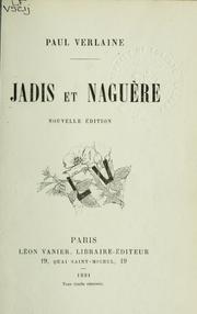 Cover of: Jadis et naguère.
