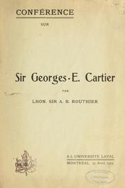 Cover of: Conférence sur Sir Georges-E. Cartier