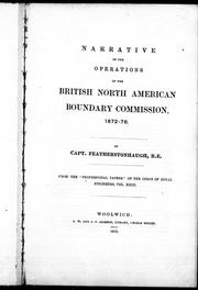 Narrative of the operations of the British North American Boundary Commission, 1872-76 by Albany Featherstonhaugh