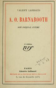 Cover of: A.O. Barnabooth by Valéry Larbaud