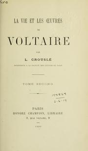 Cover of: La vie et les oeuvres de Voltaire.