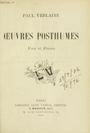 Cover of: Oeuvres posthumes.