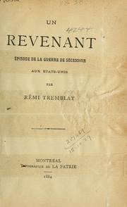 Cover of: Un revenant by Rémi Tremblay