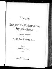 Cover of: Species of European and Northamerican [sic] Bryineae (mosses)
