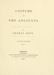 Cover of: Costume of the ancients
