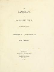 Cover of: The landscape: a didactic poem : in three books : addressed to Uvedale Price, Esq