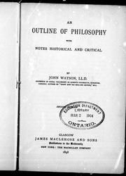 Cover of: An outline of philosophy with notes historical and critical