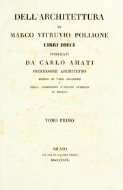 Cover of: Dell'architettura di Marco Vitruvio Pollione libri dieci by Vitruvius Pollio, Vitruvius Pollio