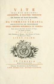 Cover of: Vite dei più celebri architetti, e scultori veneziani che fiorirono nel secolo decimosesto by Tommaso Temanza