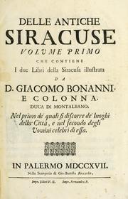 Cover of: Delle antiche Siracuse: volume primo[-secondo] : che contiene i due libri della Siracusa illustrata