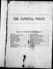 Cover of: The national policy by Thomas White