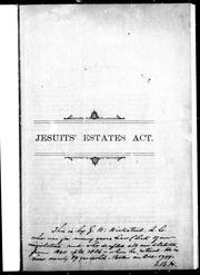 Cover of: Jesuits' estates act
