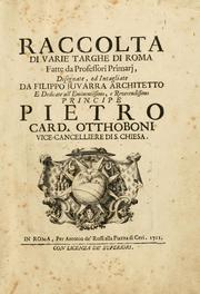 Cover of: Raccolta di varie targhe di Roma fatte da professori primarj, disegnate, ed intagliate da Filippo Juvarra, architetto.