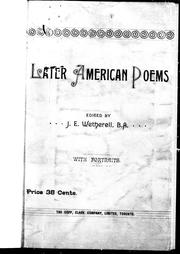 Cover of: Later American poems