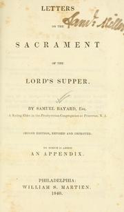 Cover of: Letters on the sacrament of the Lord's supper.