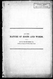 Cover of: On the nature of roots and words