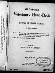 Cover of: Gleason's veterinary hand-book and system of horse taming by Oliver W. Gleason
