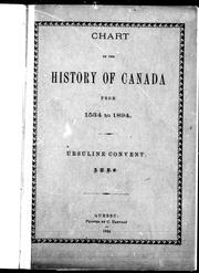 Cover of: Chart of the history of Canada from 1534 to 1894