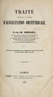 Cover of: Traitthrique et pratique d'auscultation obstricale