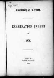 Cover of: Examination papers for 1876